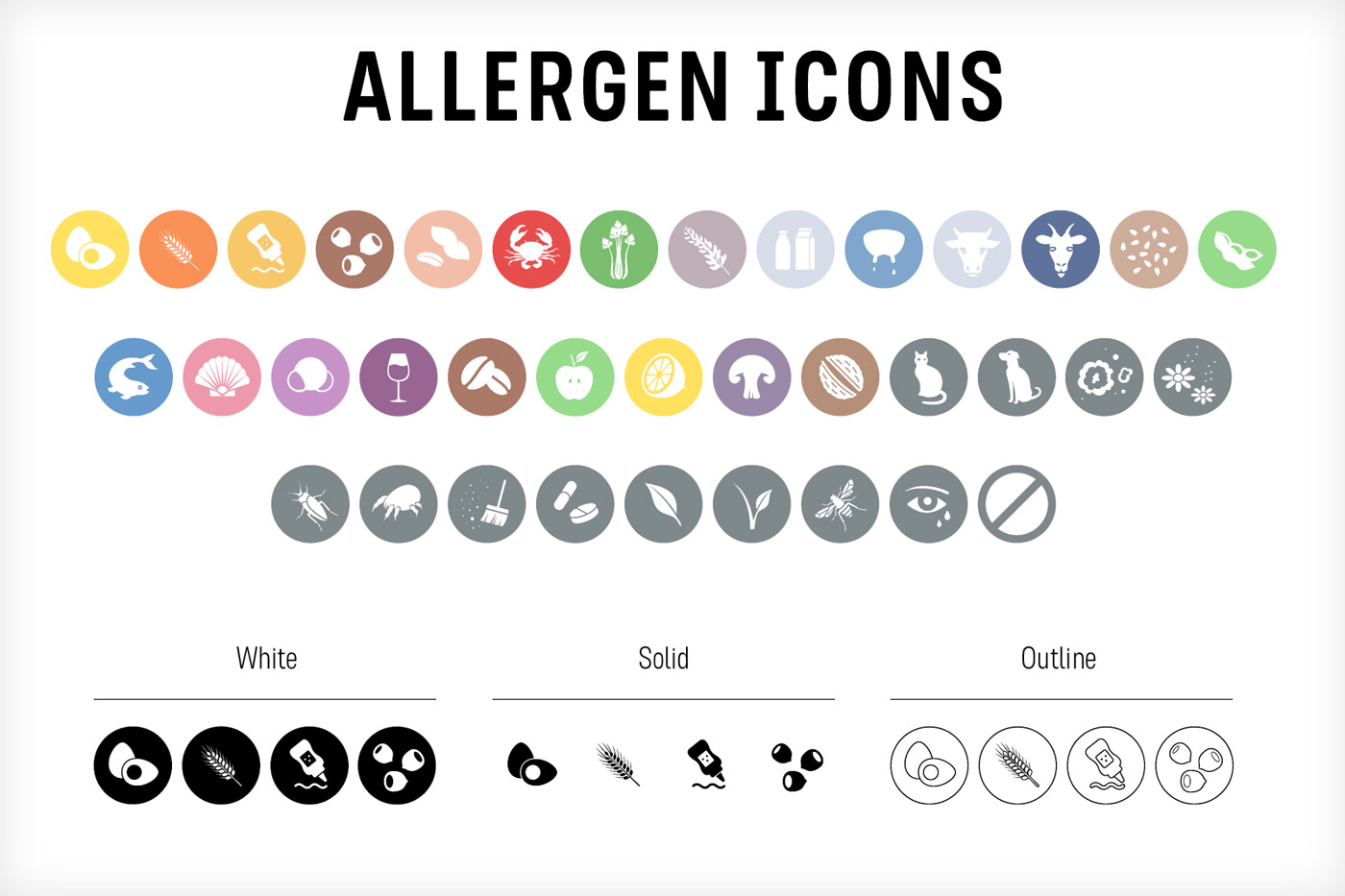 Allergen icons font